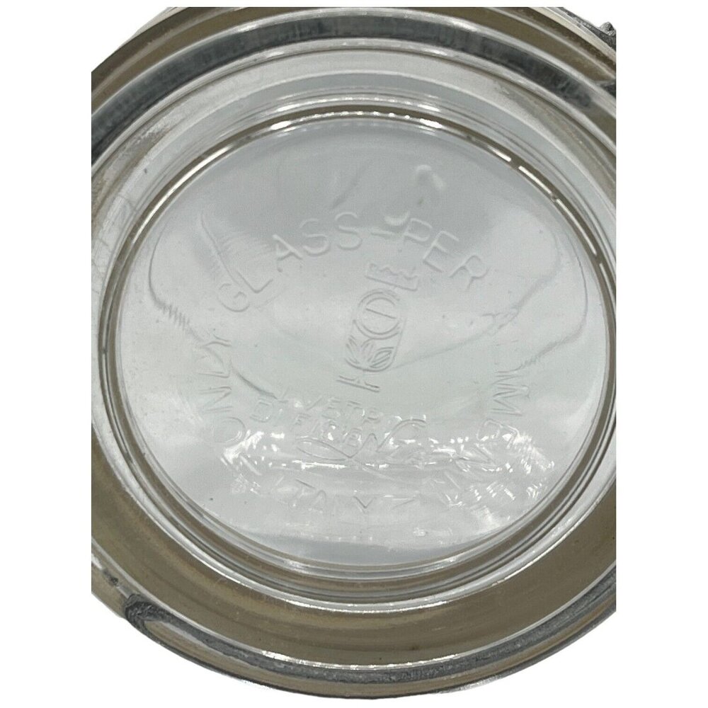 Italy Fidenza Fido Clear Glass Canister Jar Rubber Seal Wire Bale 1/2 L Vintage - Picture 5 of 8